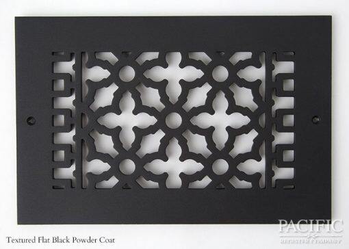 Cast Aluminum Vent Covers Victorian Pattern Black