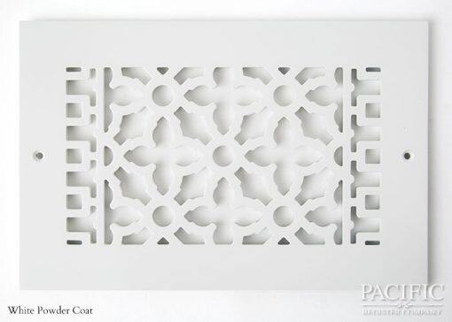 Cast Aluminum Vent Covers Victorian Pattern white